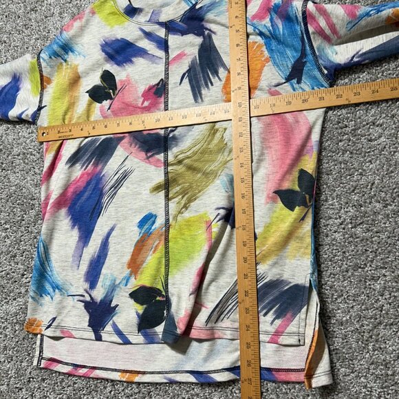 Jess & Jane Womens Small Colorful Abstract Print Tunic Top S 3/4 Sleeve - Picture 8 of 8